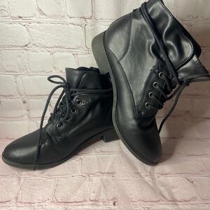 Black Leather Ankle Boots